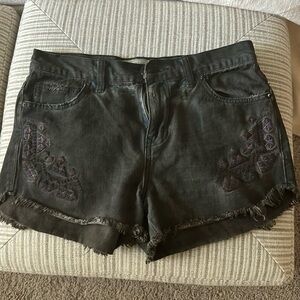 Free People dark wash jean shorts